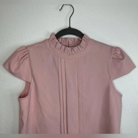 Ann Taylor | Blush Ruffle Blouse - Picture 2 of 9
